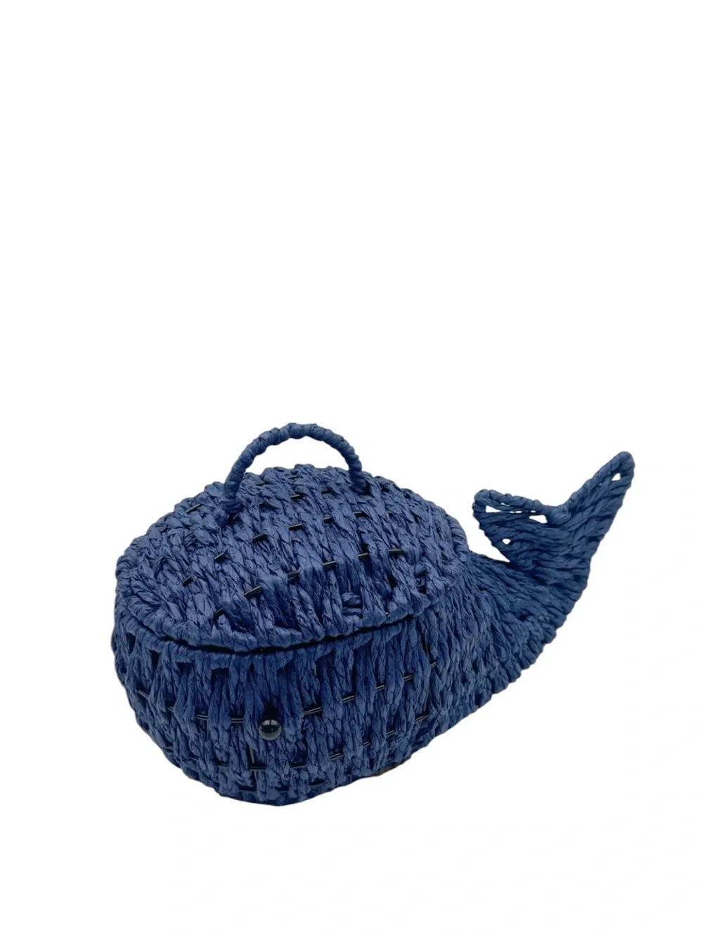 Blue Whale Wicker Summer Decorative Storage Basket